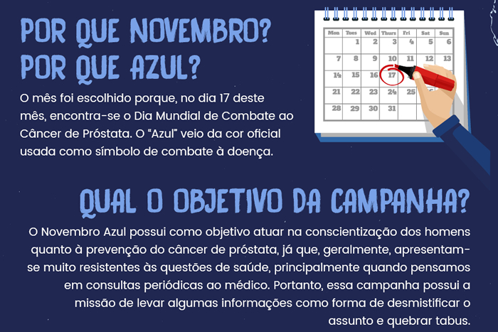 Veja o por que de ser novembro e ser azul, entenda o objetivo da campanha.